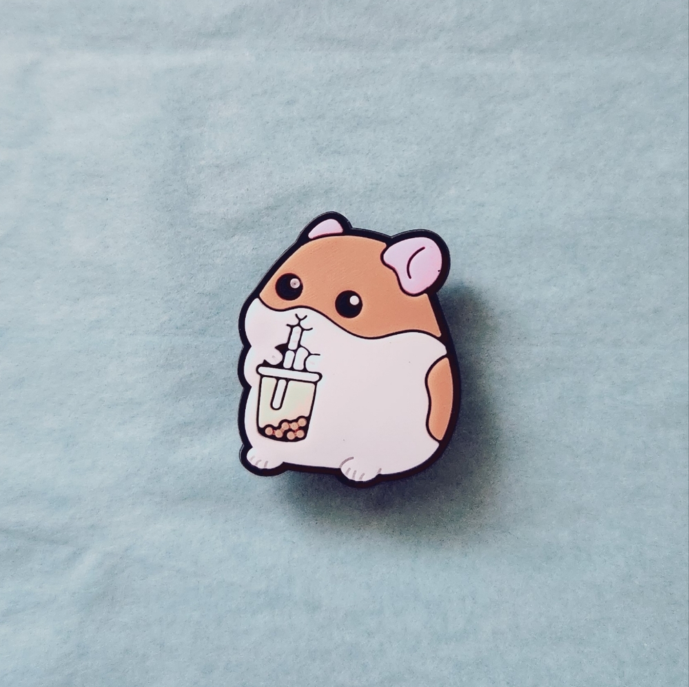 🍭7/$15 Hamster Drinking Boba Tea Croc Charm